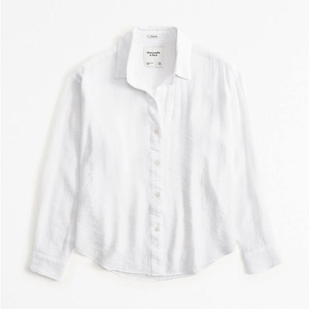 Abercrombie Oversized Crinkle Textured Shirt